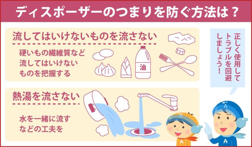 ディスポーザーのつまりを防ぐ方法は？