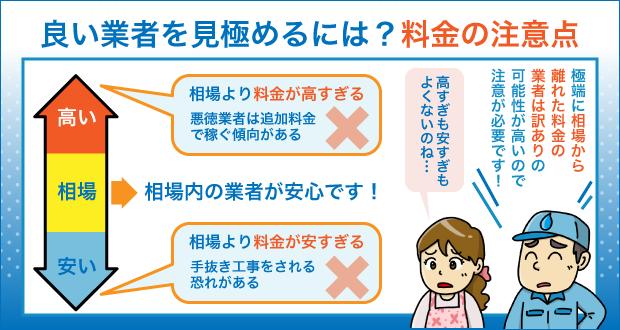 良い業者を見極めるには？料金の注意点